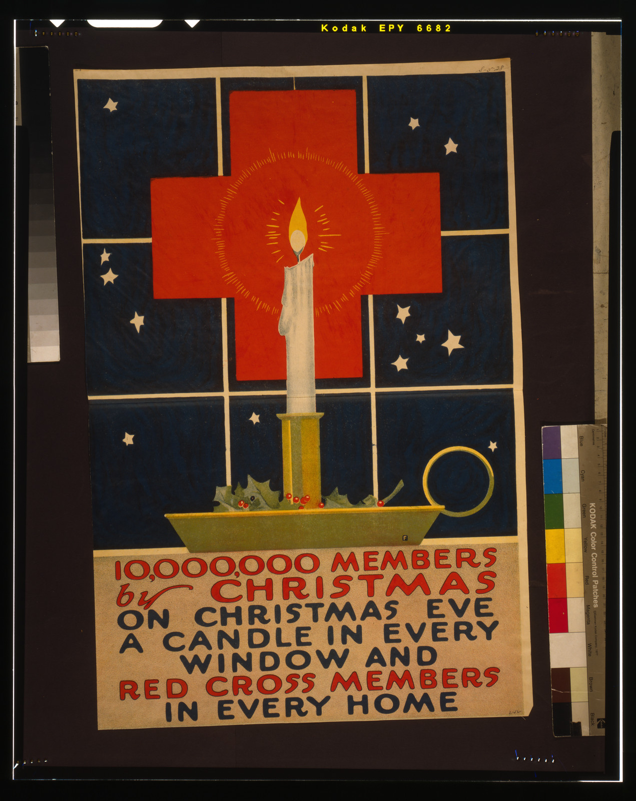 10,000,000 members by Christmas On Christmas eve, a candle in every window and Red Cross members in every home., [1917] — vintage poster