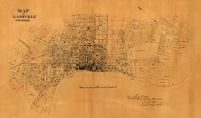 Map of Nashville, Tennessee. 1860s