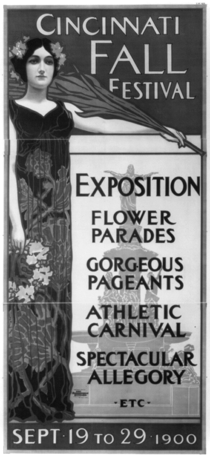 Cincinnati Fall Festival, Cincinnati & New York : Strobridge & Co. Lith., 1900. — vintage poster