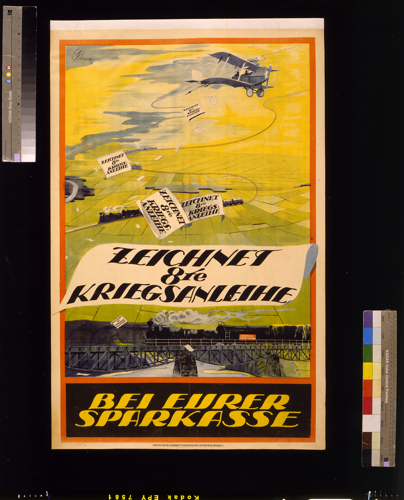 Zeichnet 8te Kriegsanleihe bei Eurer Sparkasse / T. Sieber., 1918 — vintage poster