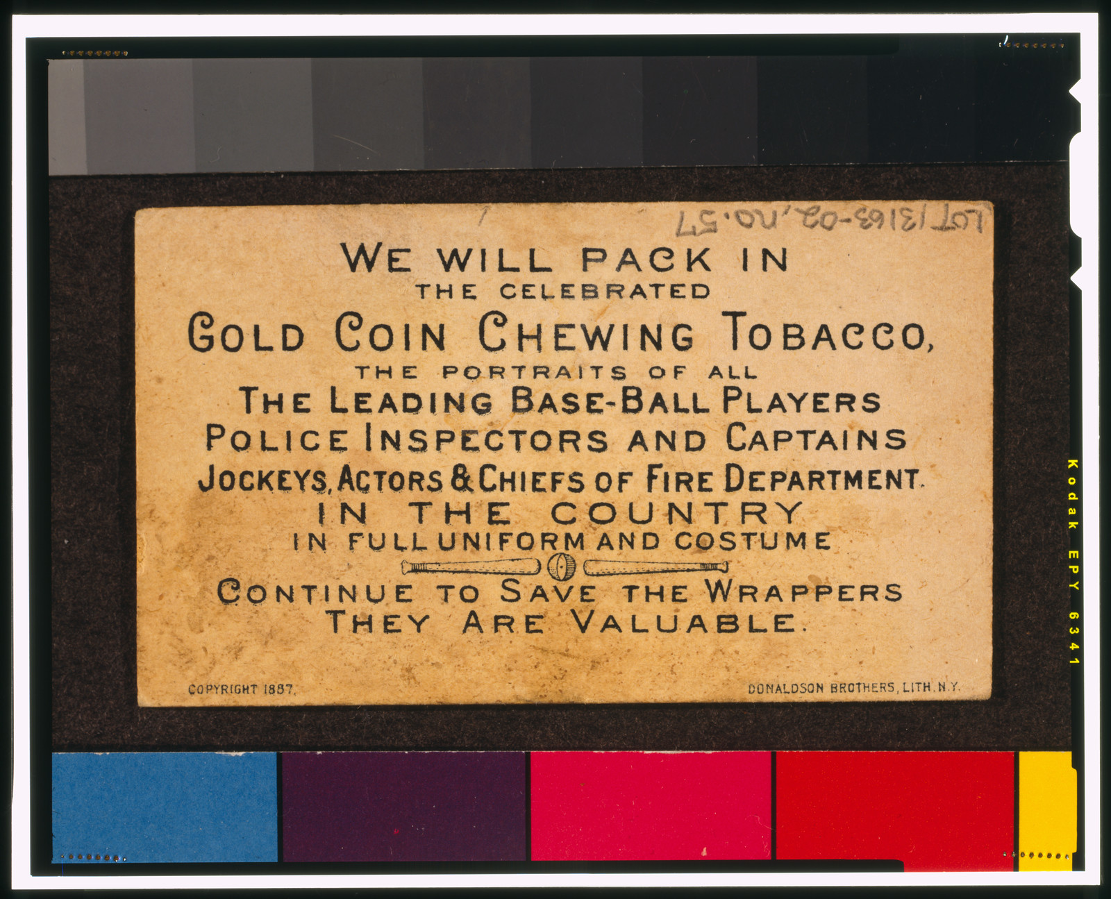 Buchner Gold Coin (N284), 1887 — antique lithograph
