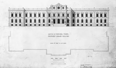 [Library of Congress, Washington, D.C. Sketch of principal front]