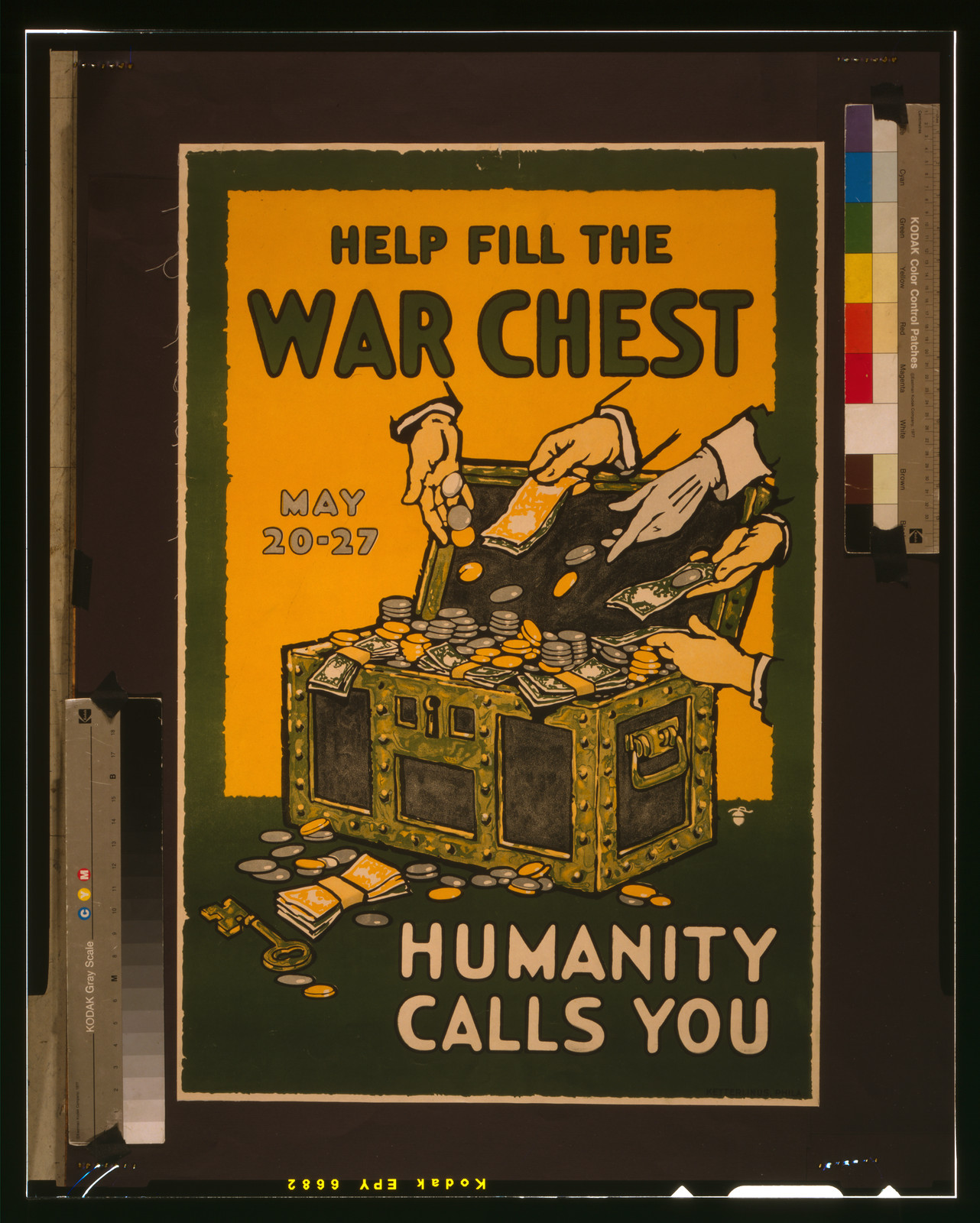 Help fill the war chest Humanity calls you May 20-27 / Ketterlinus Phila., 1917 — vintage poster
