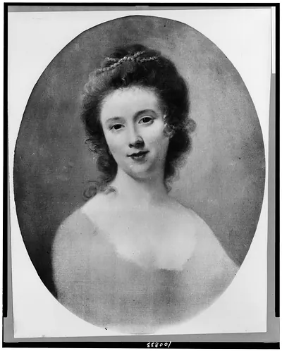 [Miss Gunning, head-and-shoulders portrait, facing left]