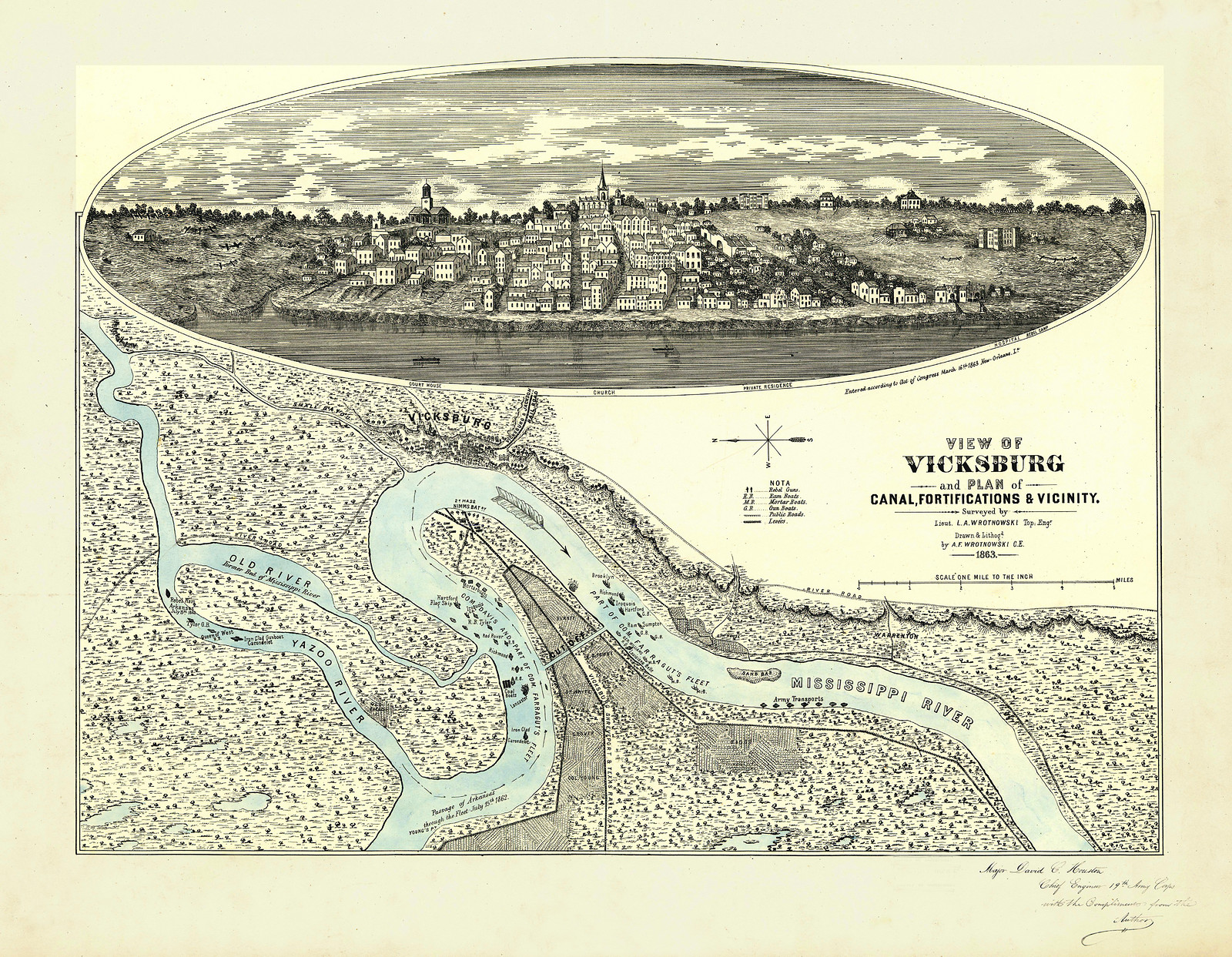 Vicksburg, Mississippi, 1863, 1863 — antique map