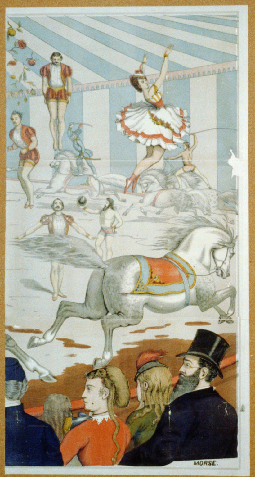 [Acrobats on horseback], Buffalo : Warren, Johnson & Co., 1870. — vintage poster