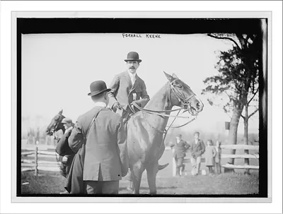 Foxhall Keene, on horseback, Cedarhurst Horse