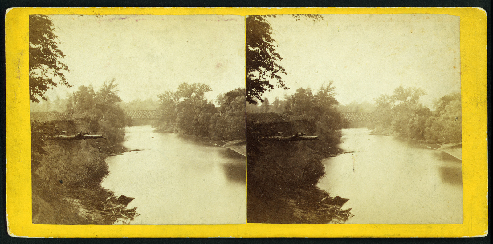 Railroad bridge across Grasshopper creek Kansas 336 miles west of St. Louis Mo., 1867 — historic photograph