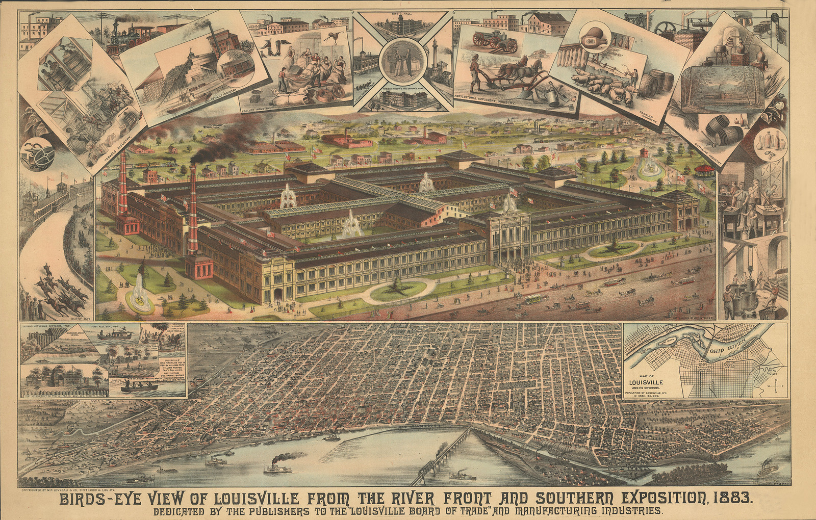Louisville, Kentucky, 1883, 1883 — antique map