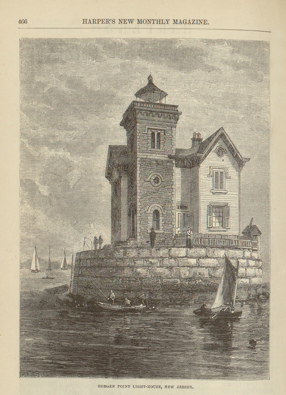Bergen Point light-house, New Jersey / A.T. Sears, sc., 1874 — historic image