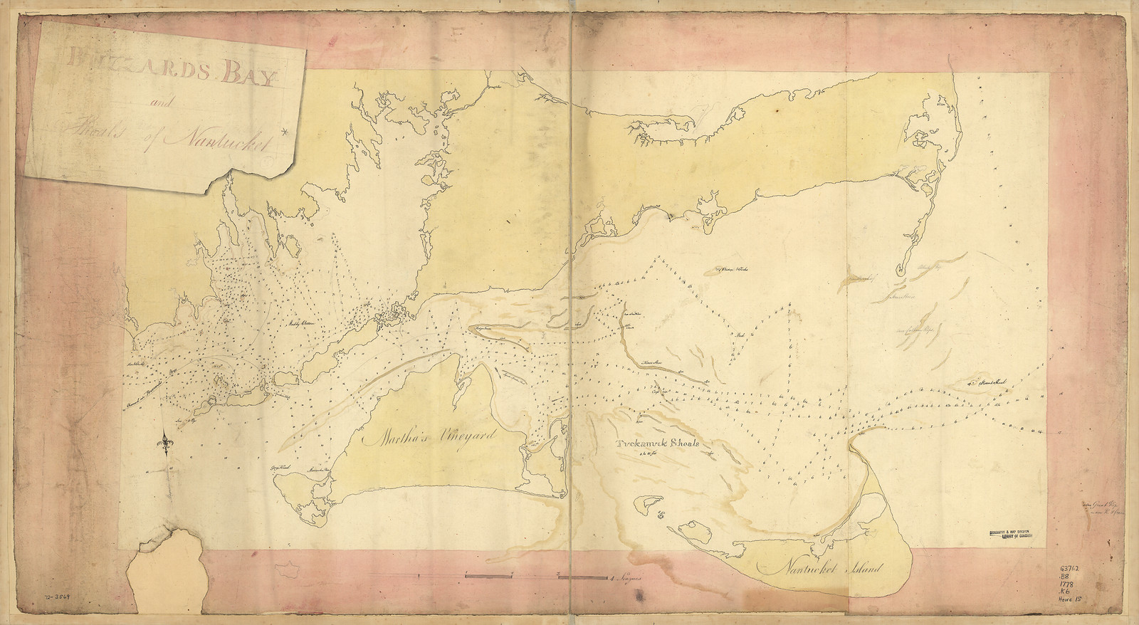 Buzzards Bay and shoals of Nantucket, Massachusetts, 1778, 1778 — antique map