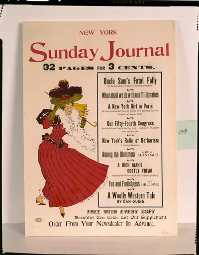 New York Sunday Journal--32 pages for 3 cents--Uncle Sam's fatal folly ... / Brill.