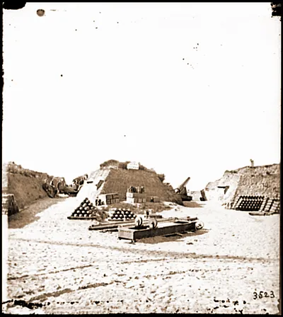 Morris Island S.C. Interior view of Fort Putnam