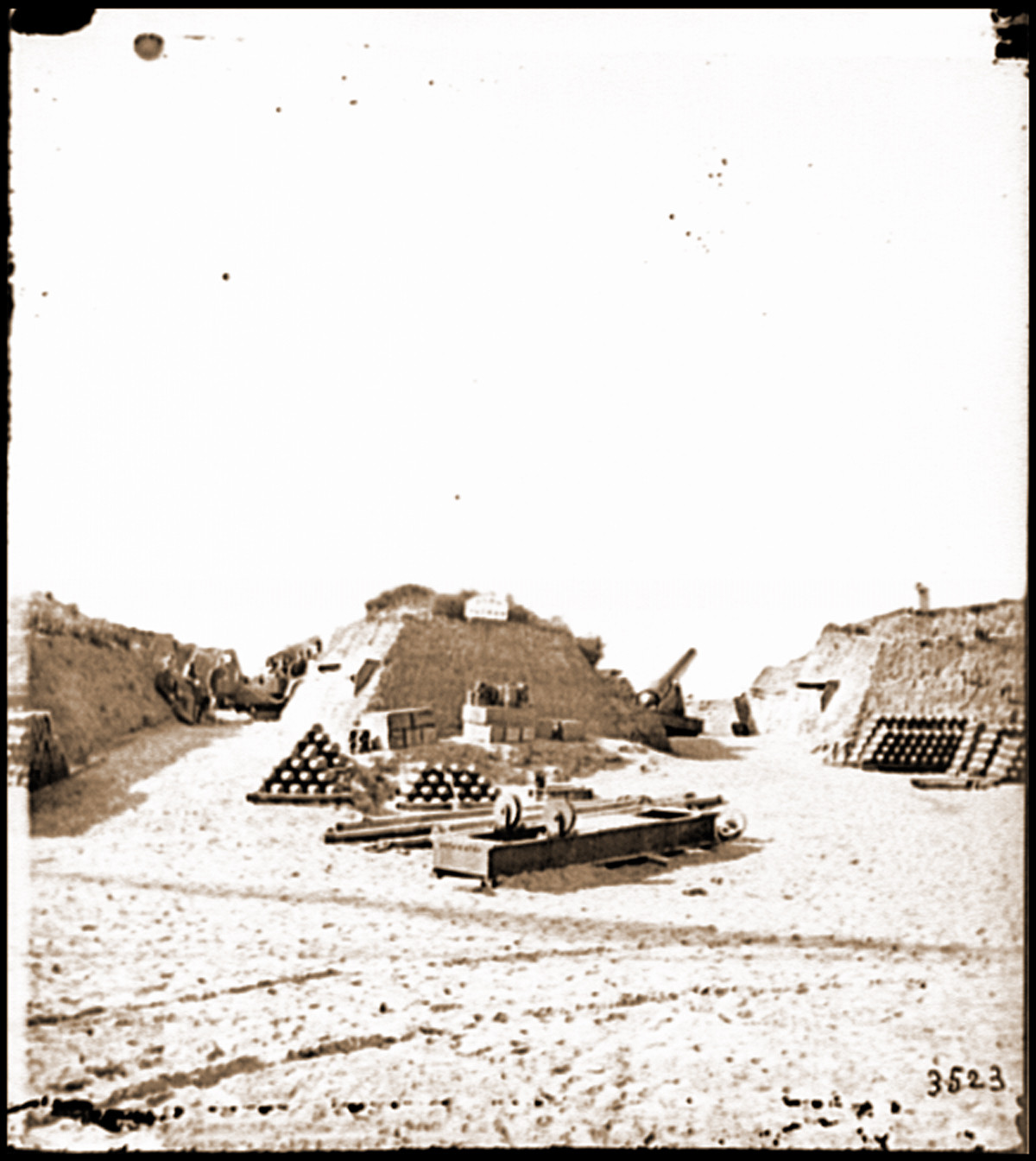 Morris Island S.C. Interior view of Fort Putnam, 1865 — historic photograph