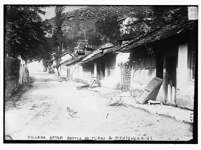 Village after battle of Turks & Montenegrins