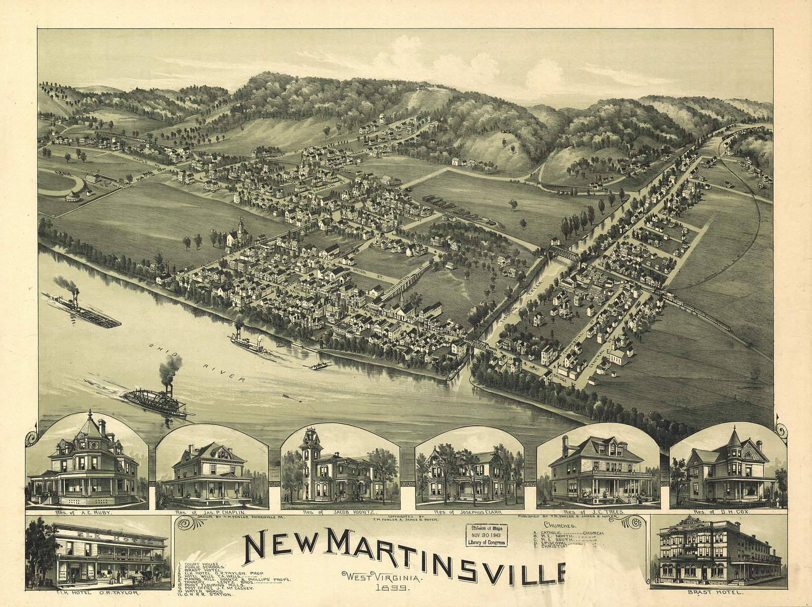 New Martinsville, West Virginia, 1899, 1899 — antique map