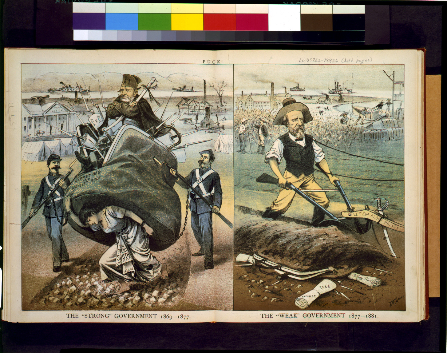 The Strong" government 1869-1877--The "weak" government 1877-1881 / J.A. Wales.", 1880 — antique lithograph