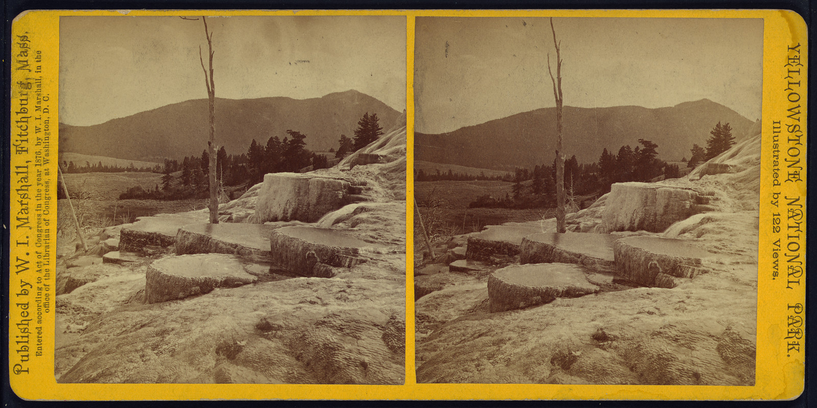 Mammoth Hot Springs Series. Lone Tree Basins, 1876 — historic photograph