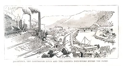 Johnstown Flood London Print 1889 B, Pennsylvania