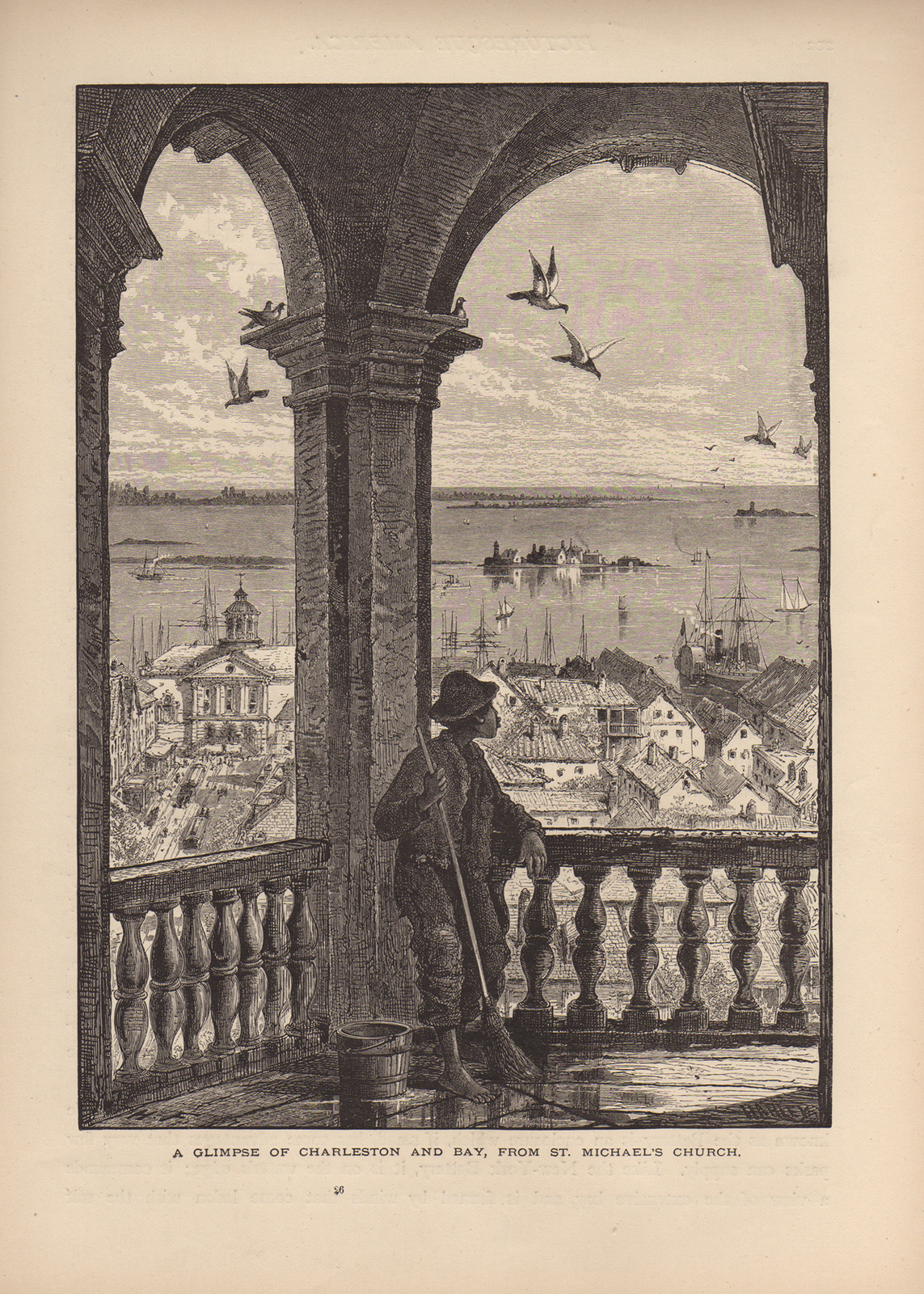 A Glimpse of Charleston and Bay, from St. Michael's Church — historic image