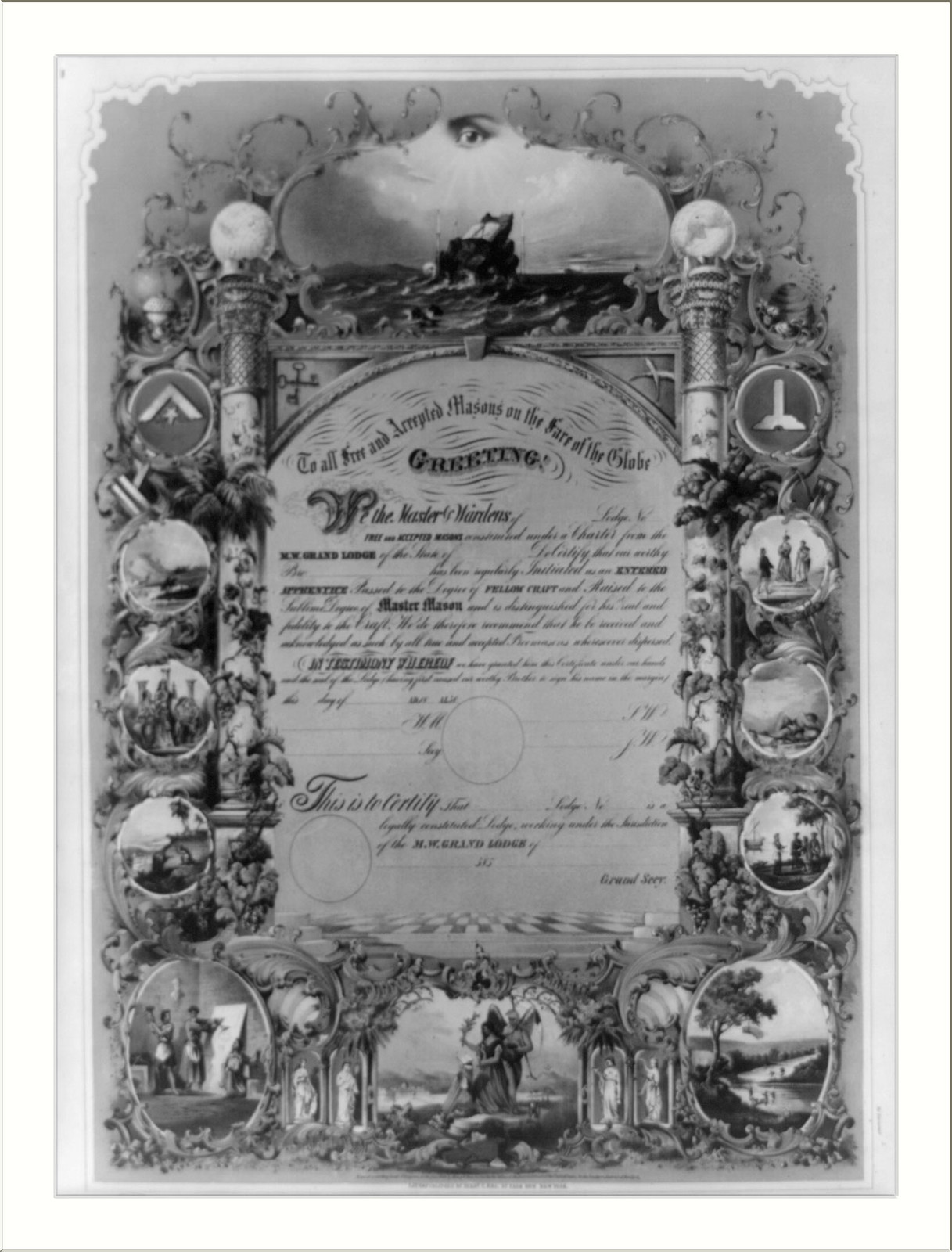 To all free and accepted masons on the face of the globe greetings!, c1863 Nov. 19. — historic print