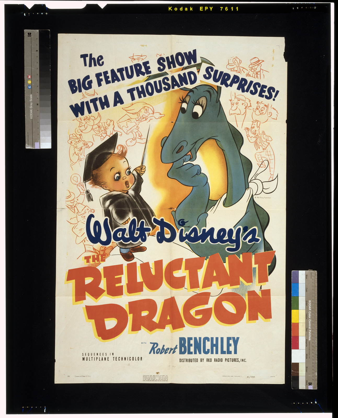 Walt Disney's The reluctant dragon" with Robert Benchley" — vintage poster