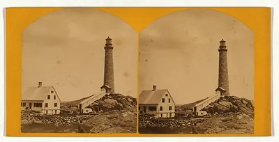 Thacher's Island lights--north tower / phot. by Hervey Friend, 77 Front St., Gloucester. "Cape Anne Views"