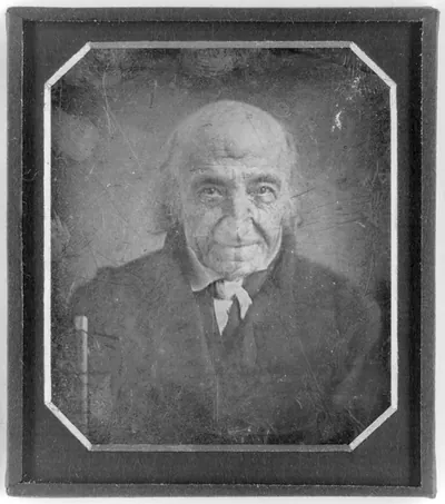 [Albert Gallatin, head-and-shoulders portrait, facing front, with walking stick]