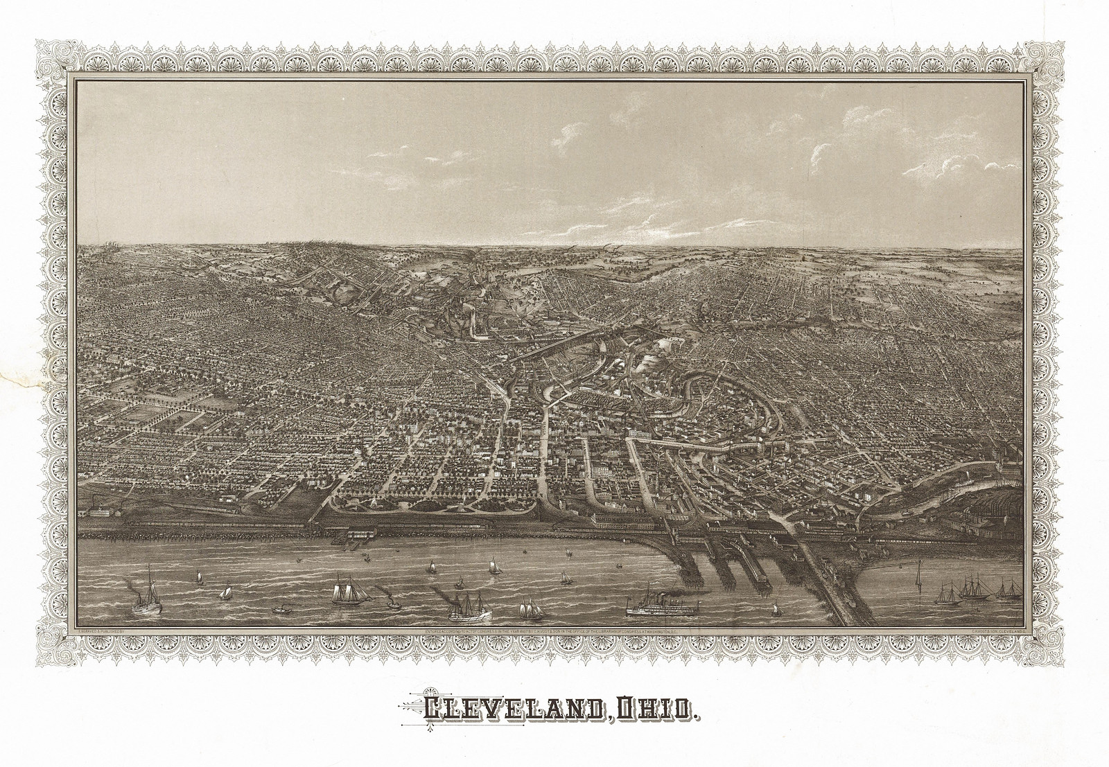 Cleveland, Ohio, 1887, 1887 — antique map