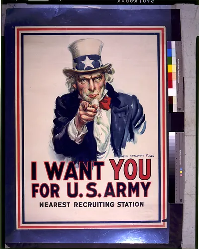 I want you for U.S. Army nearest recruiting station / James Montgomery Flagg.