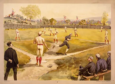 Base ball / Aquarelle print by L. Prang & Co.