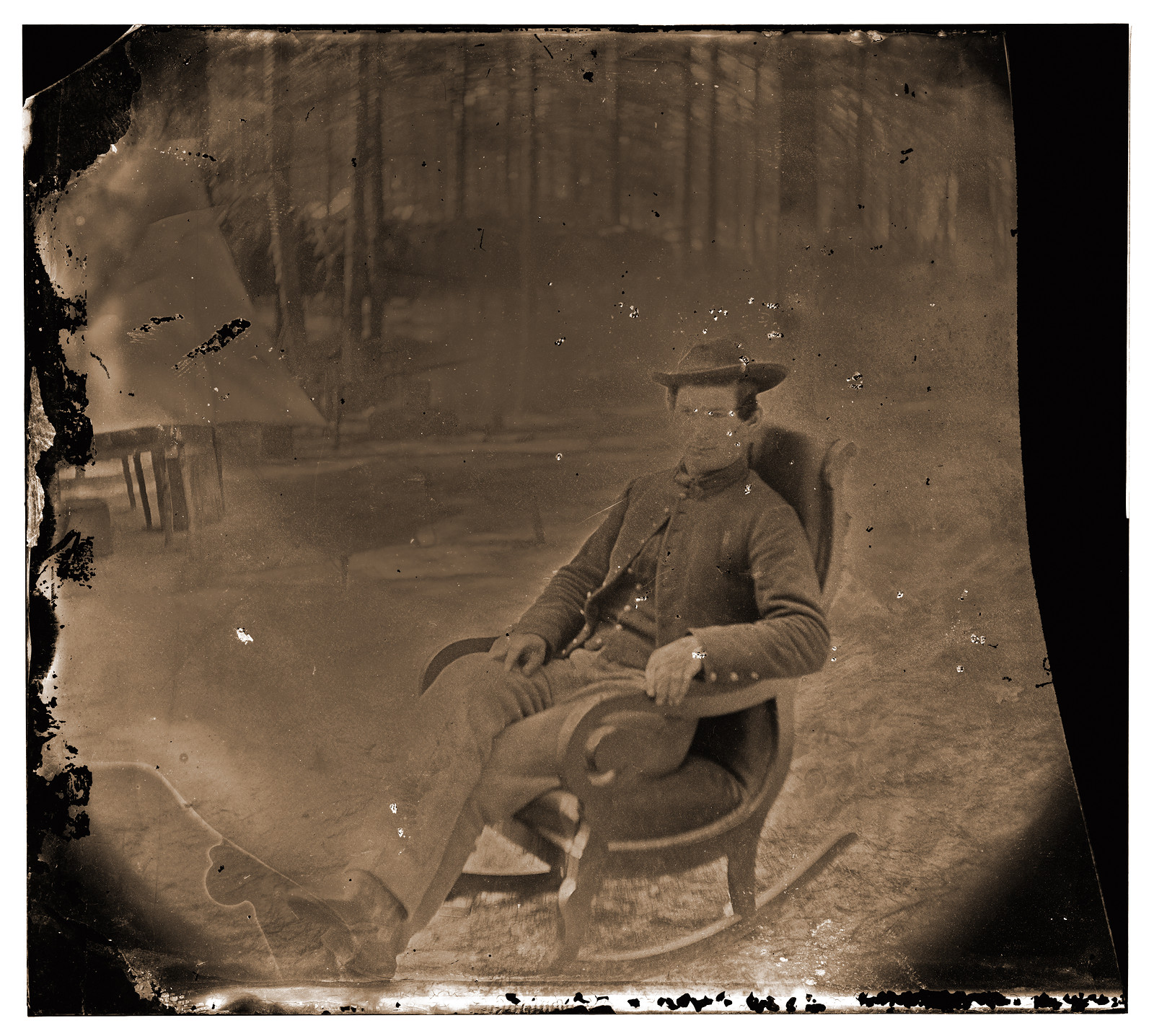 Petersburg Virginia. Military telegraph operator headquarters Army of the Potomac, 1864 — historic photograph