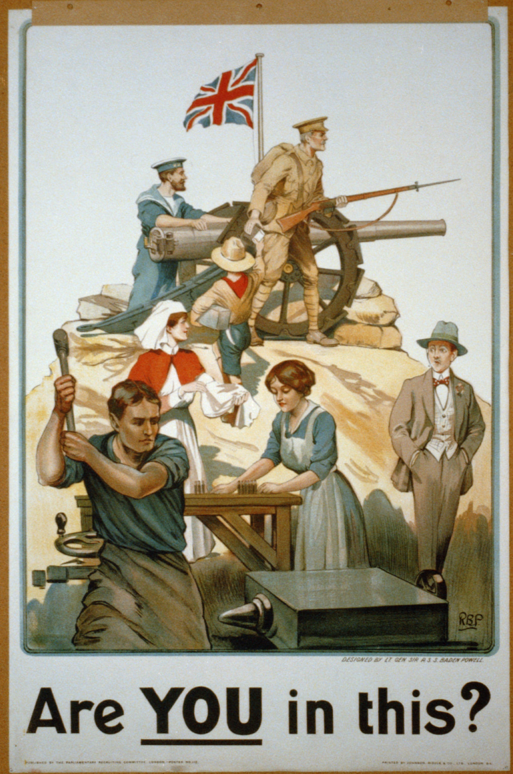 Are you in this? / RBP ; Printed by Johnson, Riddle & Co., Ltd., London, S.E., London : Parliamentary Recruiting Committee, [1917] — vintage poster