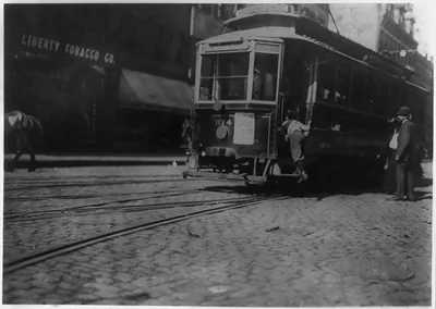 Newsie, flipping cars". Location: Boston Massachusetts."