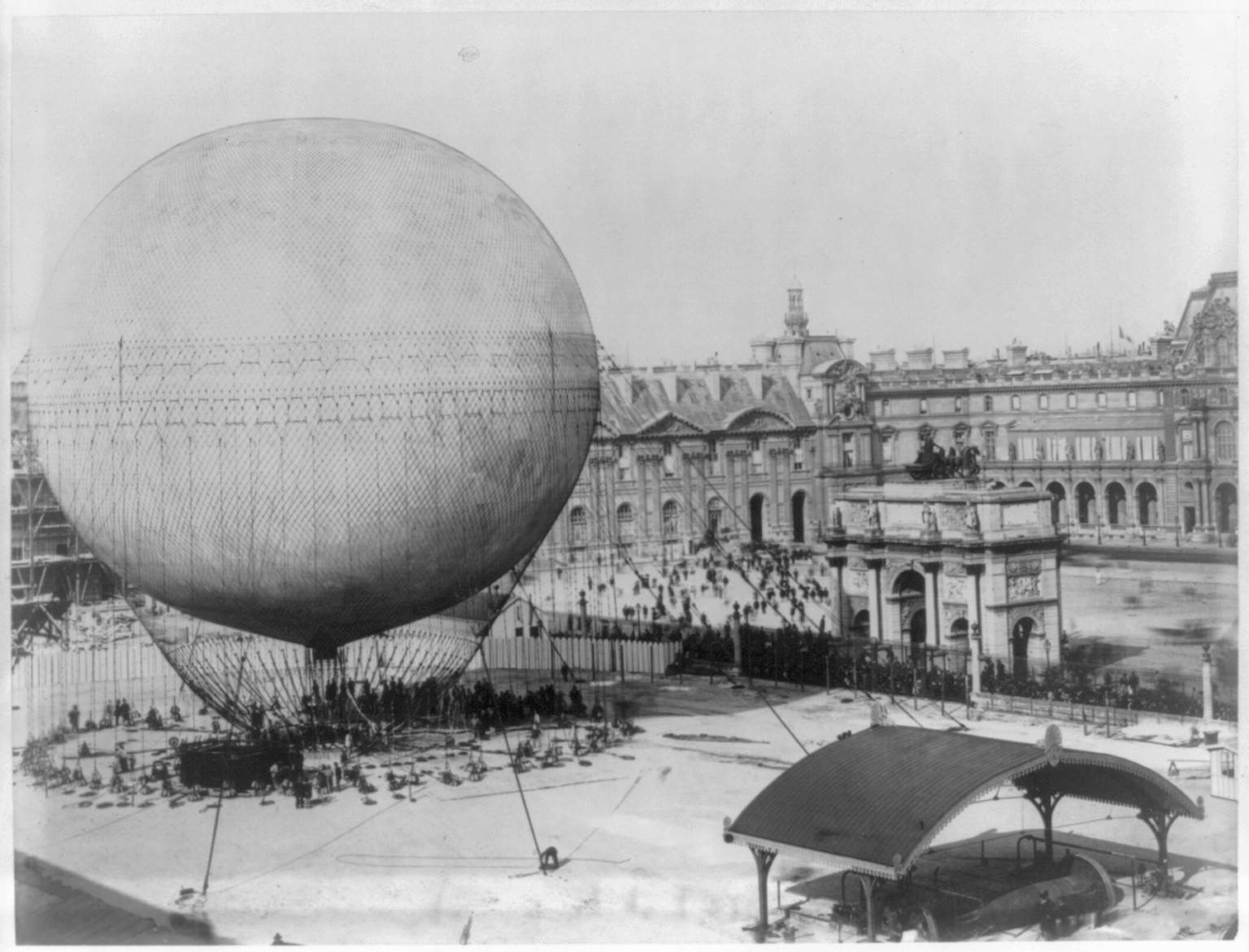 [Henry Gifford's balloon before ascension. Tuilleries, Paris], 1878 — historic photograph