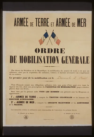 Armeacutee de Terre et Armeacutee de Mer. Ordre de Mobilisation Geacuteneacuterale