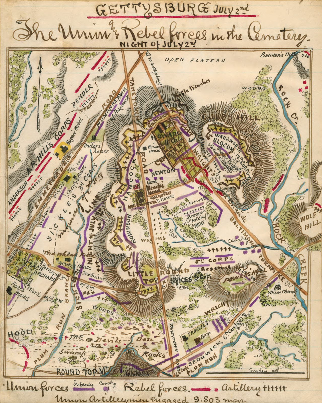 4437Gettysburg July2nd The Uni, 1863 — historic image