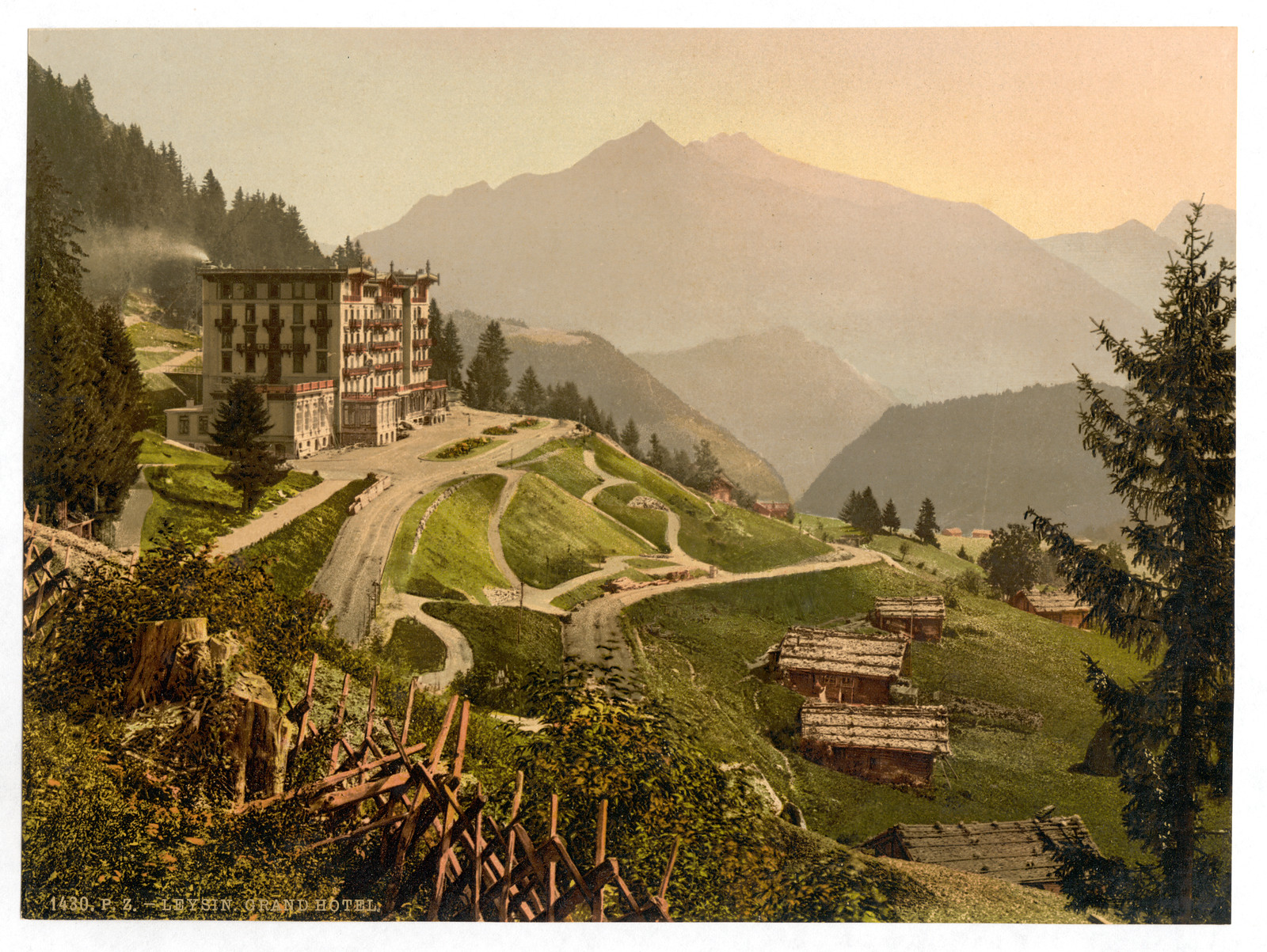 Leysin Grand Hotel Nand of Canton Switzerland, [between ca. 1890 and ca. 1900]. — historic print