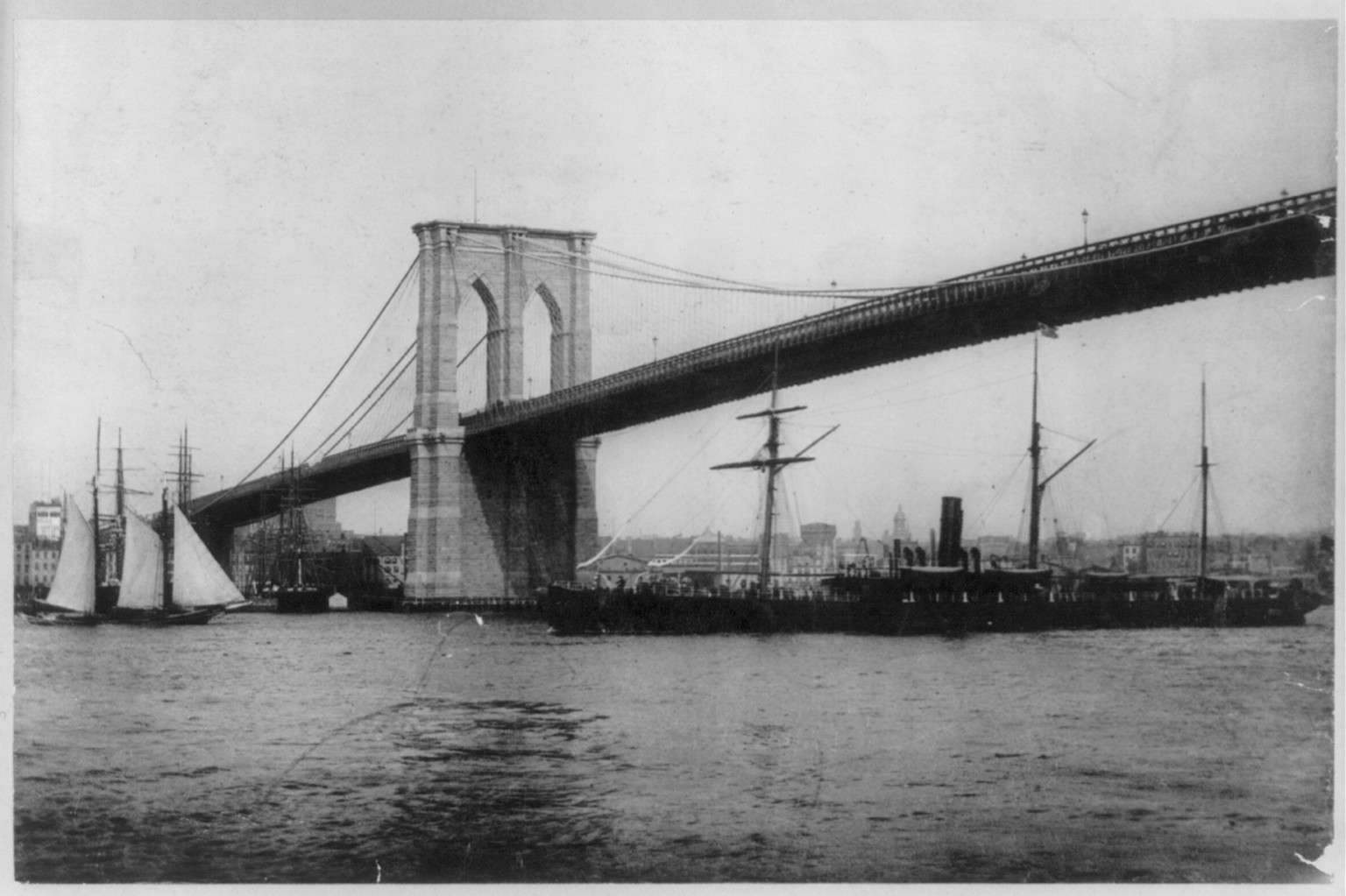 East River Bridge, New York City, c1885. — historic photograph