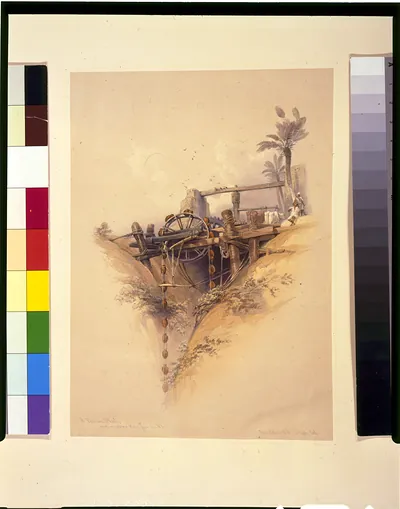 A Persian wheel, used in raising water from the Nile / David Roberts, R.A.