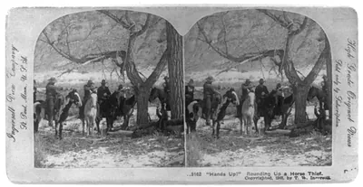 Hands Up!" Rounding up a horse thief"