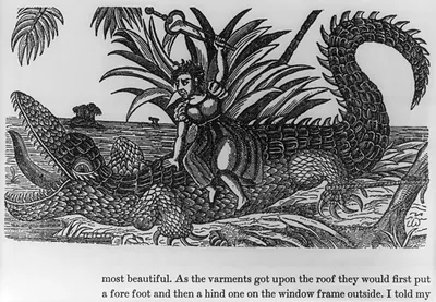 A tongariferous fight with an alligator