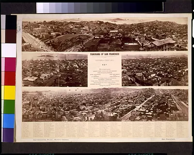 Panorama of San Francisco from California Street - Hill / Muybridge, hoto., Morse's Gallery, San Francisco.