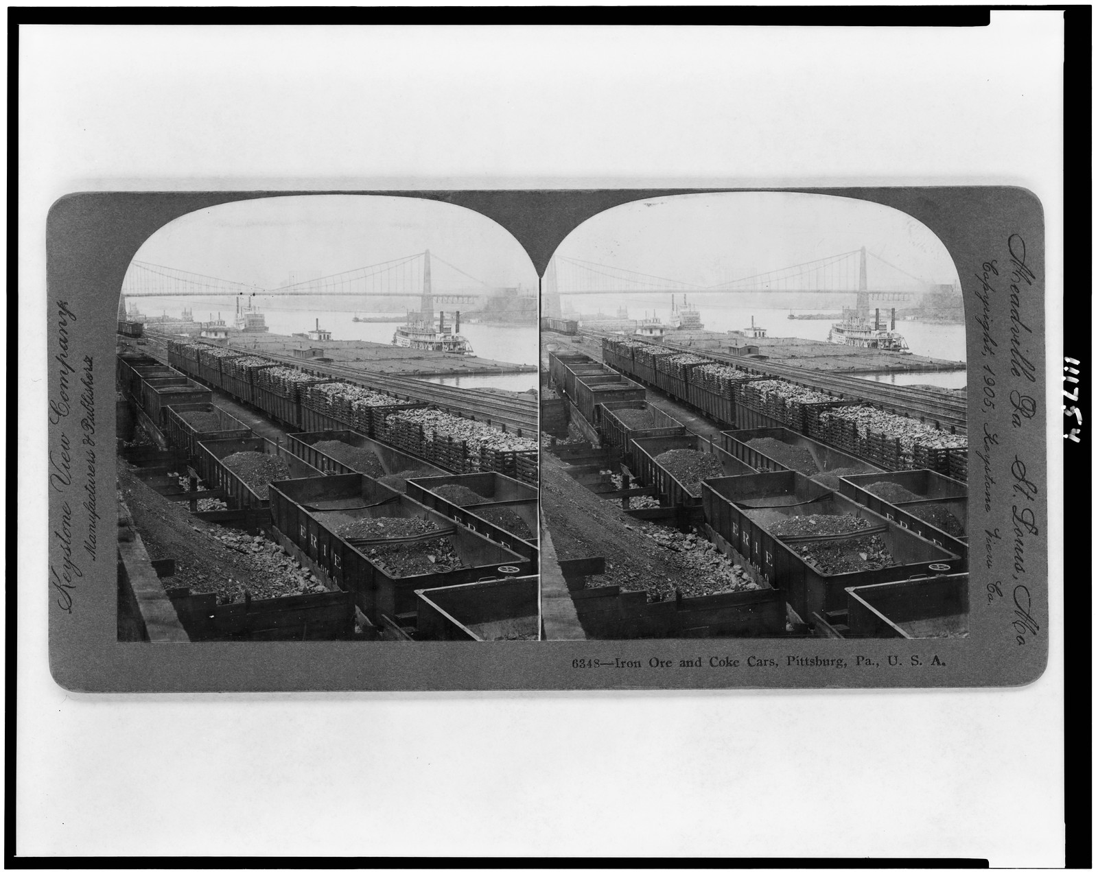 Iron ore and coke cars, Pittsburg, Pa., U.S.A., Meadville, Pa. : Keystone View Company, manufacturers & publishers, c1905. — historic photograph