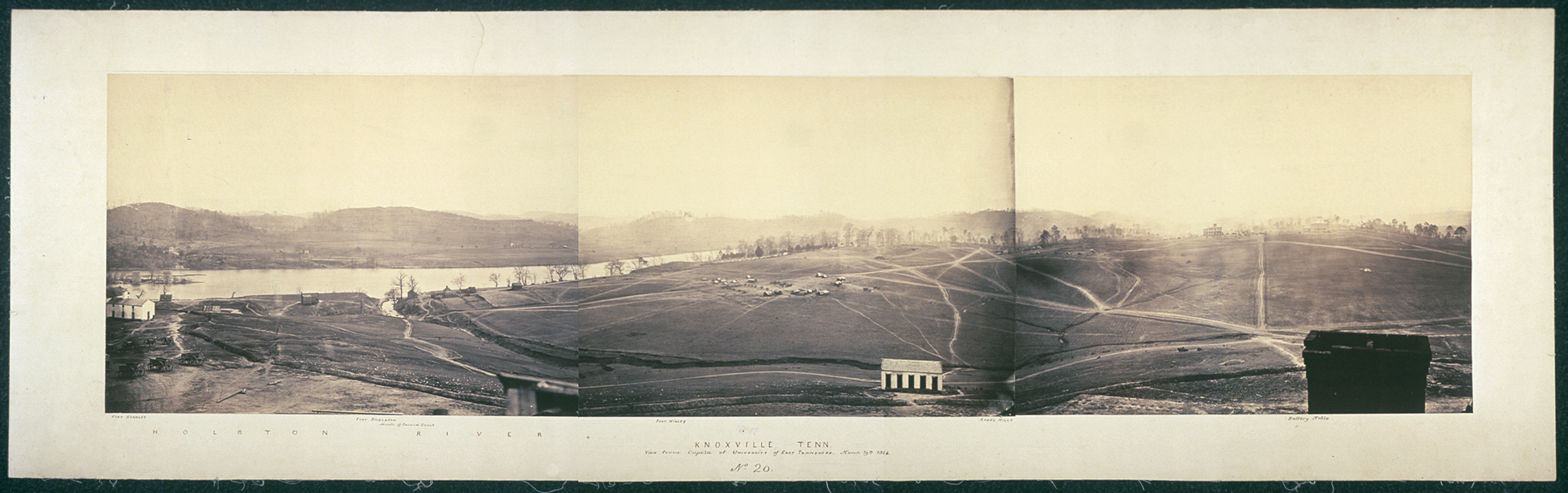 Knoxville from cupola Univ of ETenn, Tennessee, 1864, 1864 — historic image