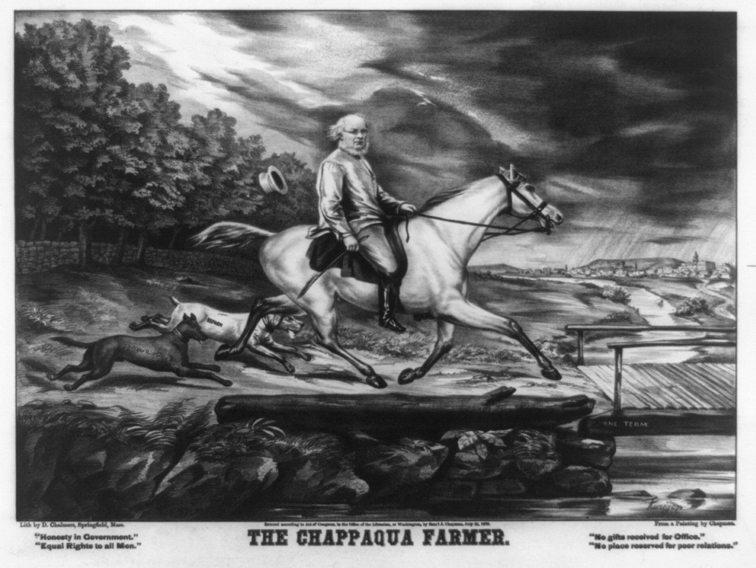 The Chappaqua farmer / Kuriger ; lith by D. Chalmers, Springfield, Mass. ; from a painting by Chapman., [Springfield, Mass. : D. Chalmers], c1872. — antique lithograph