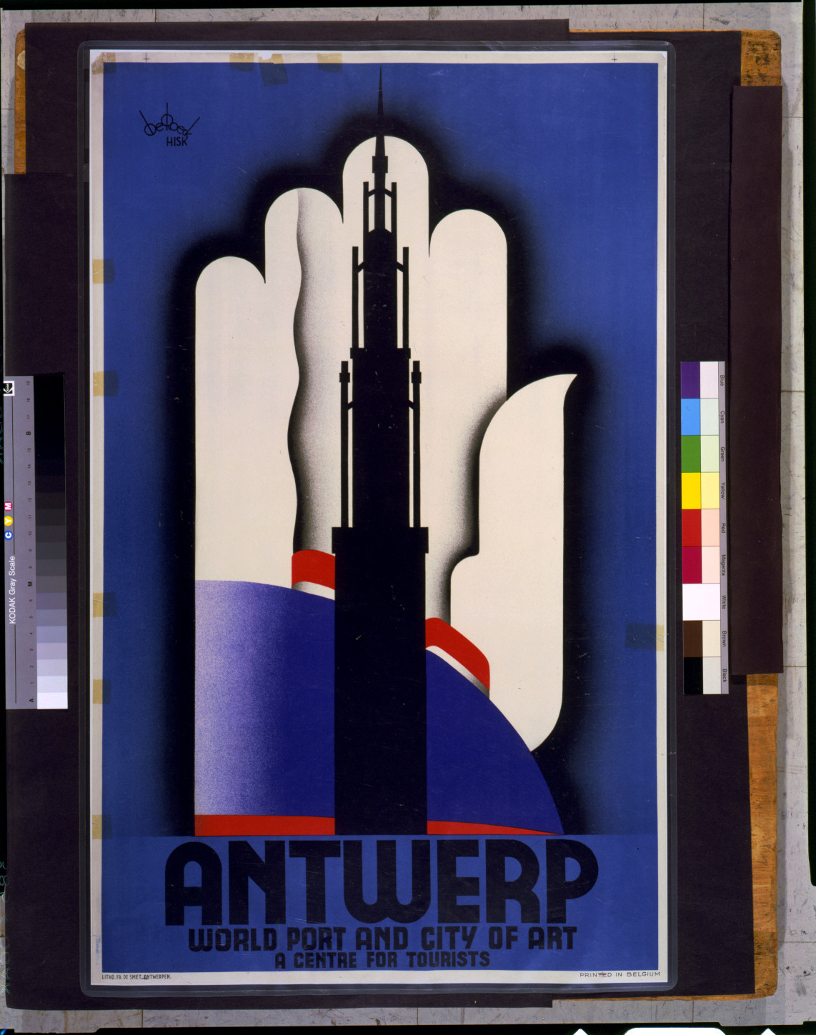 Antwerp, world port and city of art--A centre for tourists / De Roeck., Antwerpen : Litho. Fr. De Smet, [1934] — vintage poster