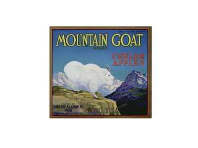Mountain Goat Brand Chelan Apples crate label