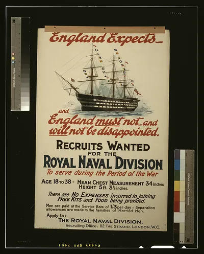 England Expects recruiting poster for Royal Naval Division