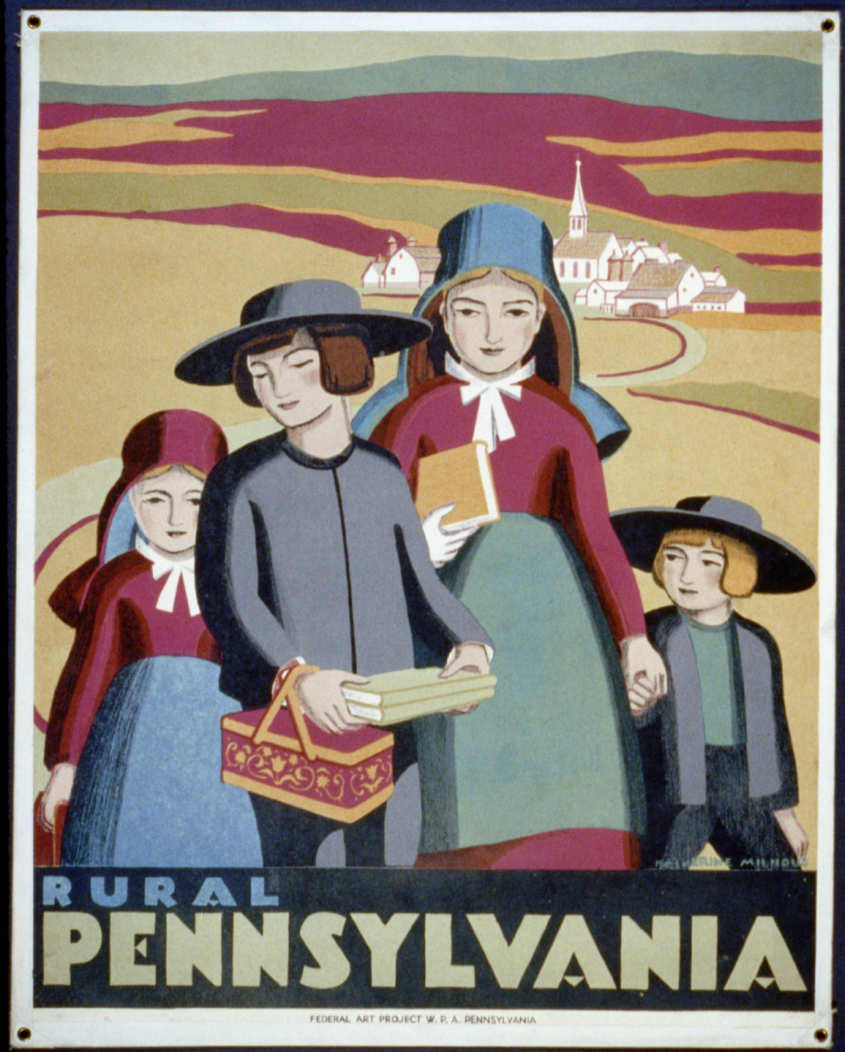 Rural Pennsylvania / Katherine Milhous., 1936 — vintage poster